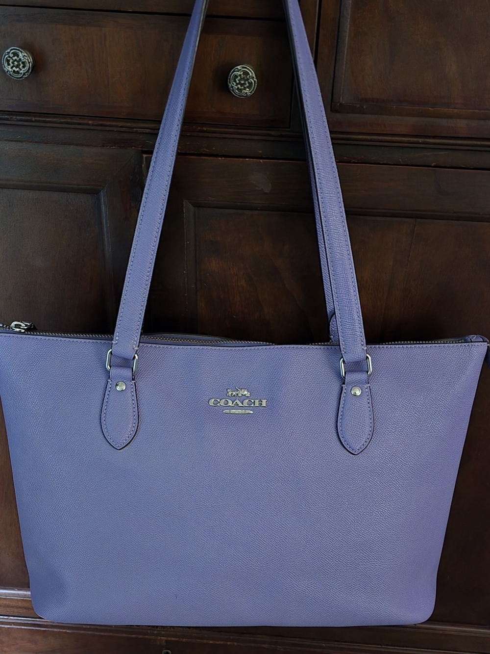 Coach Lavender Leather Tote Bag - Coach